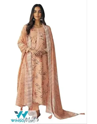 DRAVINAM Trends Women's Unstitched Digital Print Fancy Embroidered Pure Cambric Cotton Salwar Suit  Material with Digital Printed Pure Viscose Mal Mal Cotton Dupatta